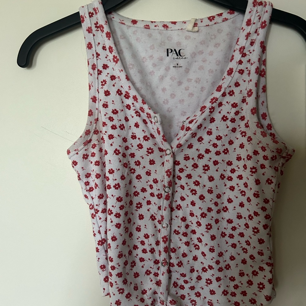Pacsun flower cropped tank top
